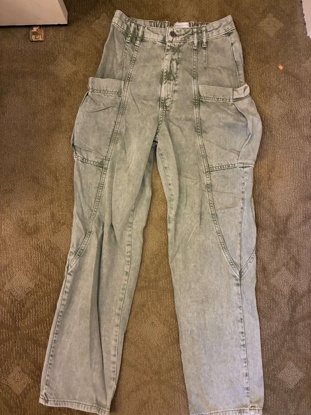 Urban Outfitters Light Green Utility Cargo Jeans